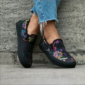 Vans Slip-on Festival Black Satin Shoe
